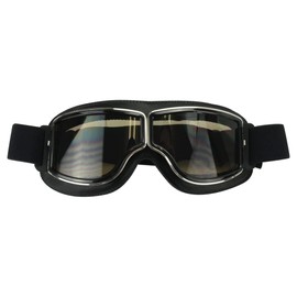 PXLAATY Motorcycle Goggles, Motorcycle Goggles, Windproof, Protective Glasses, Classic (Black Frame + Brown Lens)