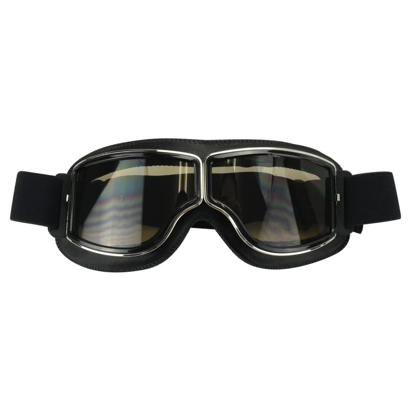 PXLAATY Motorcycle Goggles, Motorcycle Goggles, Windproof, Protective Glasses, Classic (Black