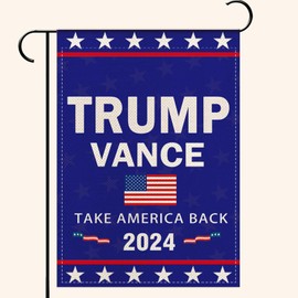 Trump Vance 2024 Garden Flag 12.5x18 Inch Vote Trump Vance 2024 Take American Back Garden Flag President Small Double Sided Garden Flag Outdoor Decoration(Blue)