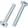 M8 (8mm x 45mm) Silver Flat Head Furniture Screw Hex