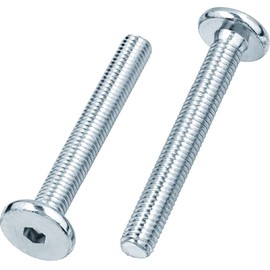 M8 (8mm x 45mm) Silver Flat Head Furniture Screw Hex Drive Socket with Metric Thread Fully Threaded Bolts for Beds, Cots, Cribs and Chairs (Pack of 12)