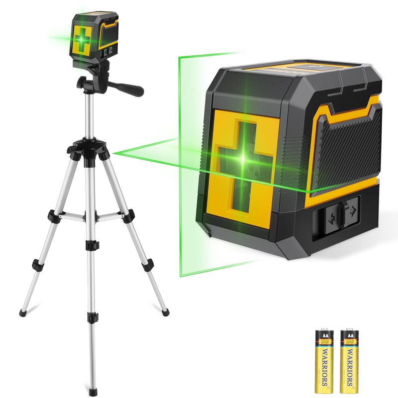 ASOBRIS Laser-Level-with-Tripod, Green Cross Line Laser with Tripod Self-Leveling, Lazer