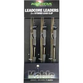 Korda Leadcore Leaders Hybrid Lead Clip QC Swivel - Weed | Pre-Tied Carp Fishing Leader | Quick Change Swivel and Lead Clip System