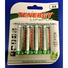 Tenergy 4 x Tenergy AA 3.2V 400mAh Ultra Fast Rechargeable Battery LifePO4 / Solar Light