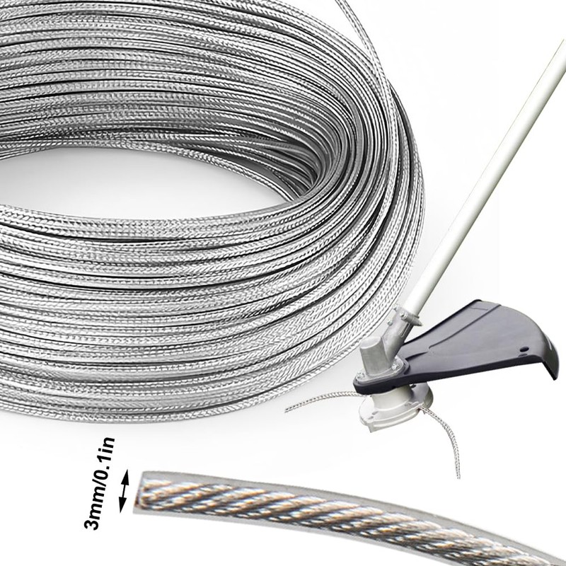 41 m Steel Wire Trimmer Line, Diameter 3 mm, Brush
