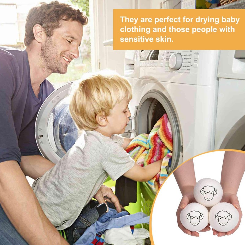 Wool Dryer Balls, Handmade Natural 100% Wool Tumble Dryer Balls,