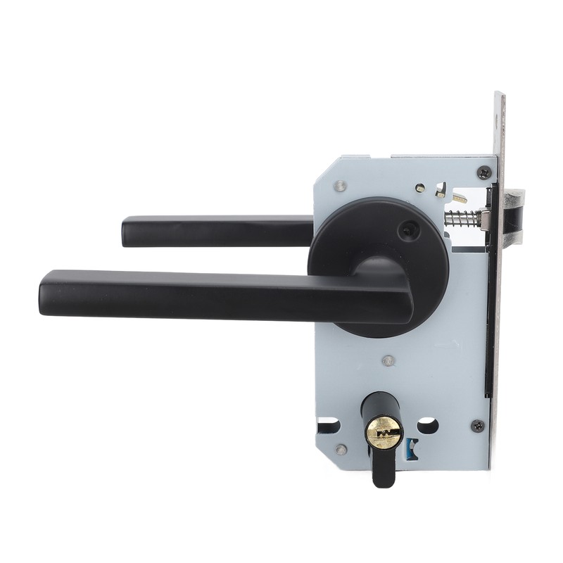 House Door Handle Lock Aluminum Black Antioxidant Coating Shock Resistance