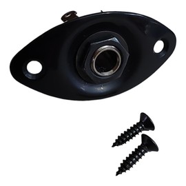 Axegrinderz Indented Oval Jack Plate Black US Spec with Pure Tone Jack and Hardware