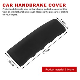 Gasedin Car Handbrake Cover, Anti-Slip Silicone Auto Hand Brake Comfortable Handle Grip Cover, Waved Shaped Parking Brake Lever Decorative Protector for Truck SUV, Car Accessories (Black)