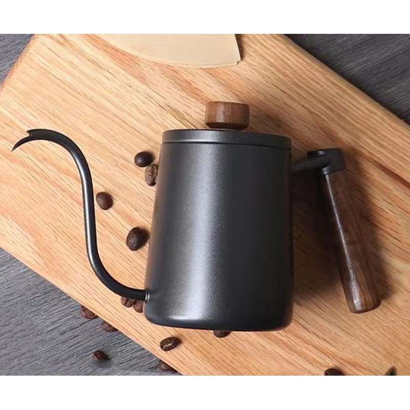SOVIFKI Coffee Drip Pot, Graduated Drip Pot, Walnut Wood Handle