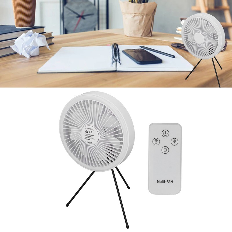 Portable Tripod Stand Fan USB Rechargeable Camping Hanging Fan with