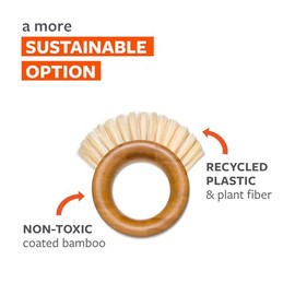 Full Circle The Ring Bamboo Produce Scrub Brush - BPA-Free Vegetable & Fruit Cleaner - Removes Dirt from Potatoes, Mushrooms & Root Vegetables