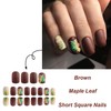 Vopintpy Fall Press on Nails Short Square Thanksgiving Fake Nails