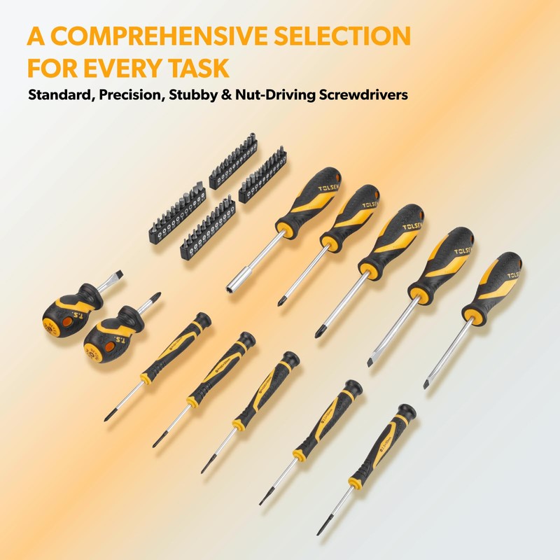 TOLSEN 89-Piece Tool Set Household Tool Kit, Hammer, Screwdrivers, Drill