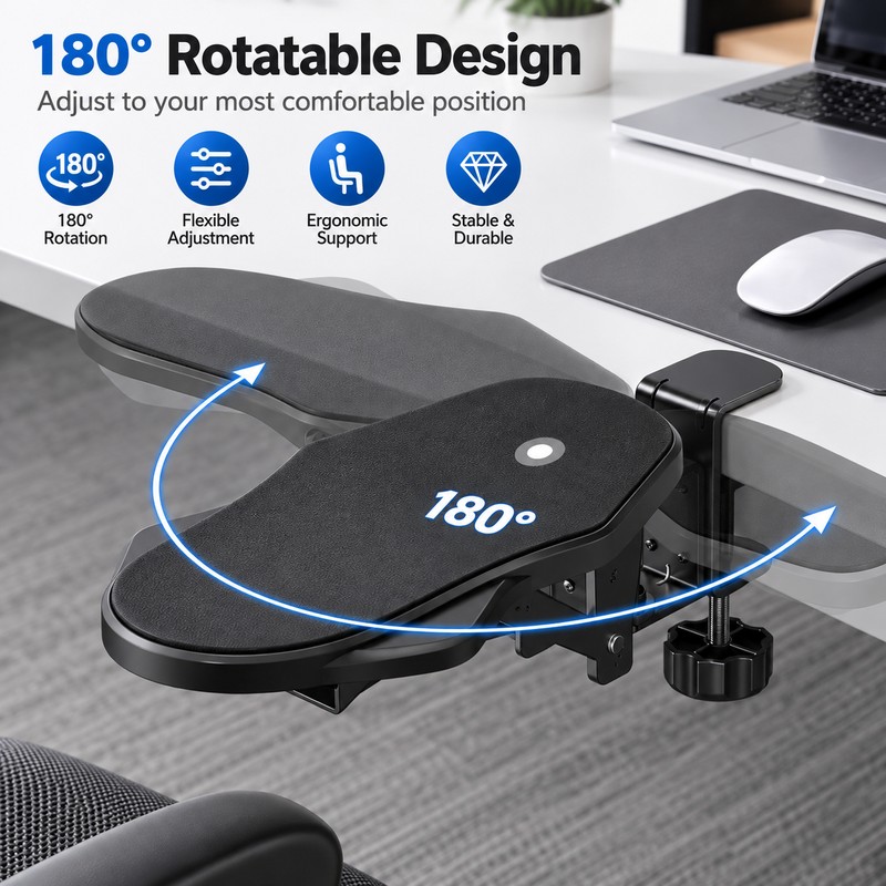 Desk Arm Rest for Keyboard & Mouse Use – Foldable