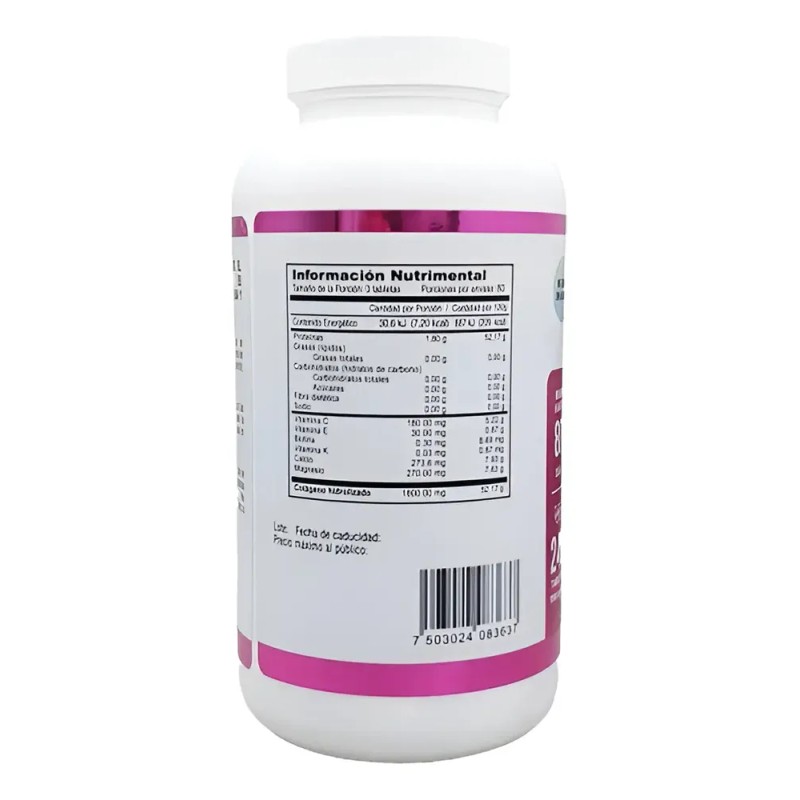 Justcollagen Colágeno Hidrolizado 240tabs 1150mg C/u Sabor Sin Sabor