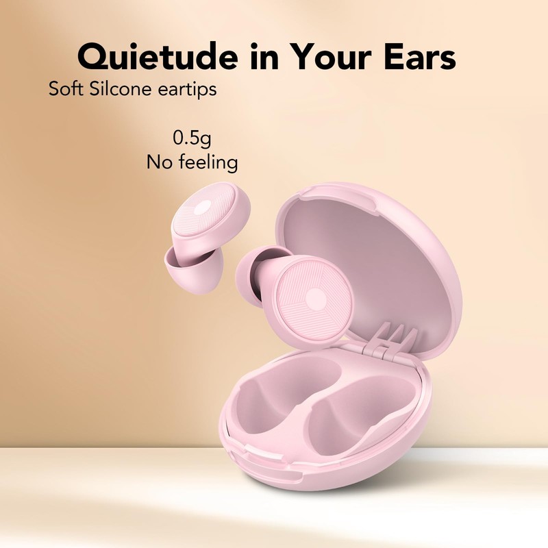 Ear Plugs for Sleeping, 45dB Hearing Protection, Noise Reducing, Pink