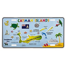 Cayman Islands License Plate – Cayman Islands Souvenir Gifts 6x12 Island Map Design, Tropical Vacation Décor – Unique Gift for Friends & Coworkers, Novelty Gifts for Men & Women (Cayman Islands)