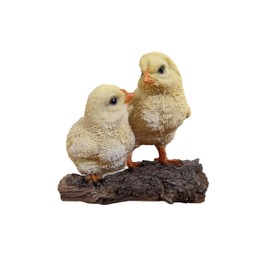 Vivid Arts Realistic Baby Chicks on Log | Resin Home or Garden Decoration | RL-PF30-D