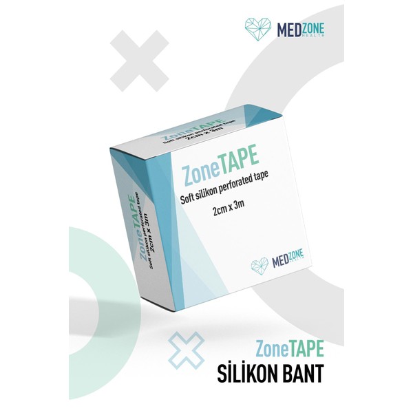 ZoneTAPE Soft Silikon Bant 2cmx3mt -Estetik Operasyon- Karın Germe- Sezaryen-Yanık-Ben