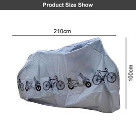 Bicycle Cover Waterproof, Bicycle Garage Outdoor Bike Cover, Bicycle Cover, Rain Cover Bicycle, Bicycle Garage Protective Cover, Bicycle Garage Universal Anti-Dust Rain UV Protection (Grey)