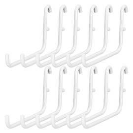 Gokoti 12Pcs Peg Board Hooks, Peg Board Accessories, Long Peg Board Hooks Set Metal Storage Tool Waterproof Home Office Tool