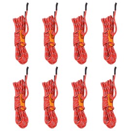 vidaXL Tent Lines Pack of 8, Tent Rope with Rope Tensioners, Tent Cord Reflective for Tent Camping, Guy Rope, Guy Rope, Camping Rope, Polypropylene, 4 m 4 mm
