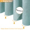 BTTN Teal Linen Textured Shower Curtain, Heavy Duty Waterproof Fabric