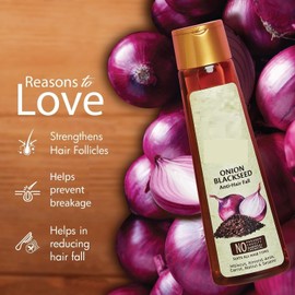  Tubees Onion Blackseed Hair Oil, Anti-Hair Fall,Ultra-Light & Non-Sticky Free From Parabens, Sulphates & Harmful Chemicals, For Thick, Strong Hair- 200ml