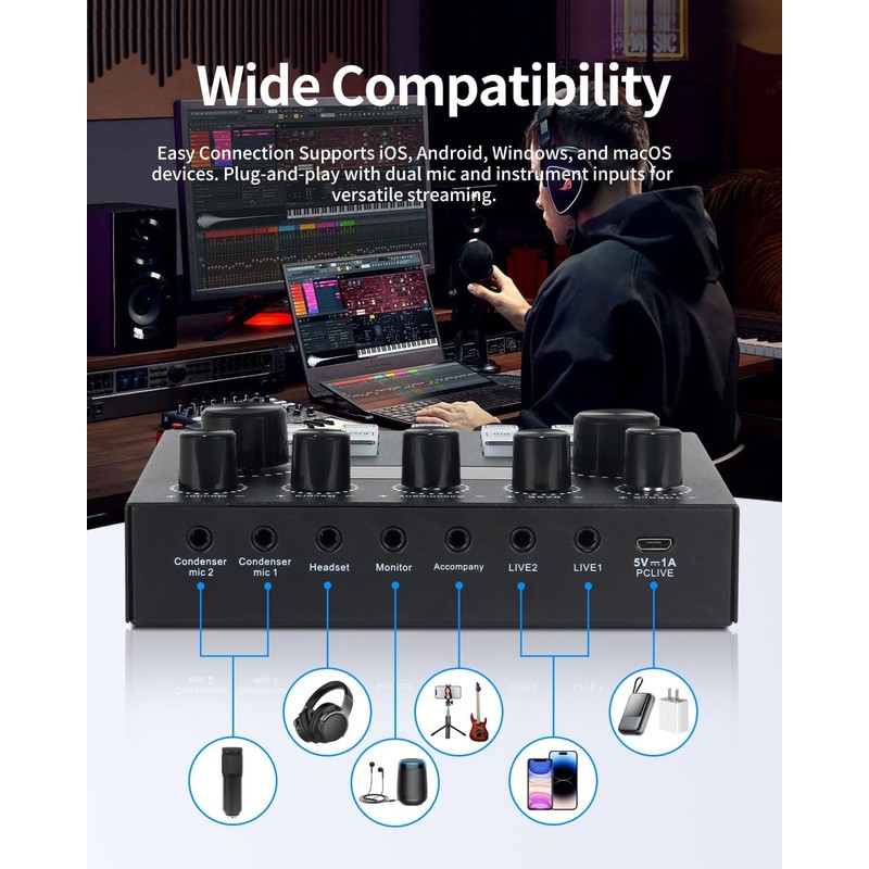 J.I.Y Podcast Equipment Bundle for 1, Studio Recording Kit with