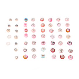 54Pcs Big Hole Beads 5mm Diameter Exquisite Appearance Multiple Styles DIY Bead AccessoriesType A