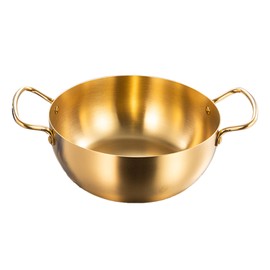 Korea Ramen Pot Stainless Steel Double Handle Fast Heating Ramen Noodle Cooking Pot for Induction Cooker Gold
