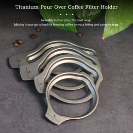Boundless Voyage Titanium Pour Over Coffee Filter Holder Outdoor Camping Reusable Coffee Dripper Holder Lightweight Portable (Holder(M) -Ti6022P)