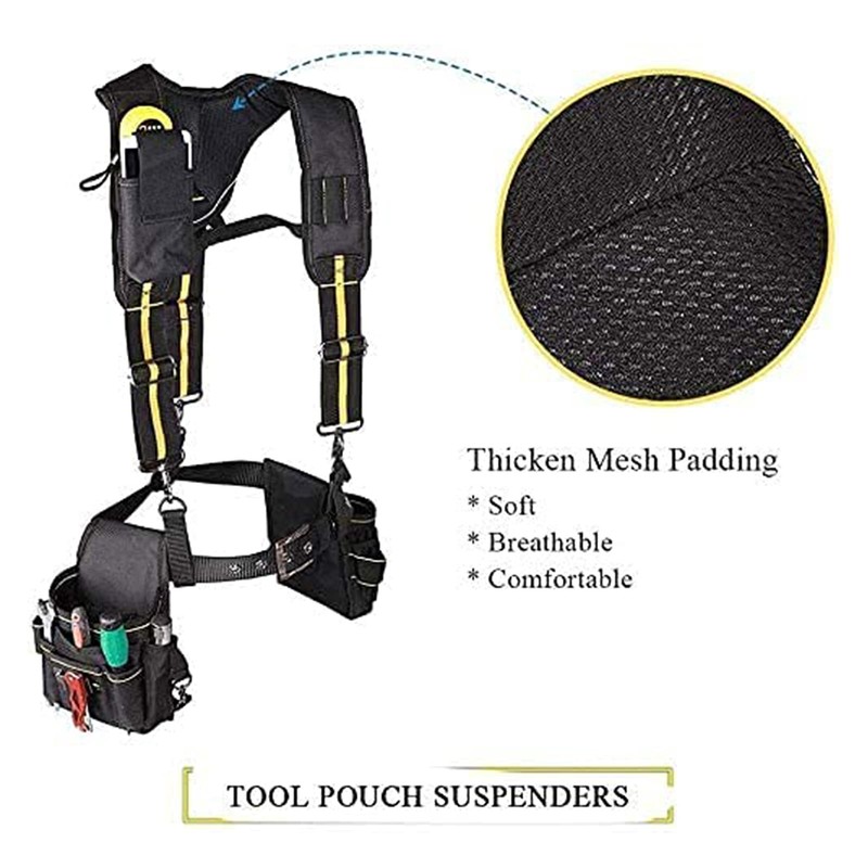 Wincal Tool Belt Storage Vest, Y-Shaped Adjustable Electrician Work Hanger