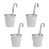 DARO DEKO Metal Hanging Pot, White, Diameter 13 cm, Set