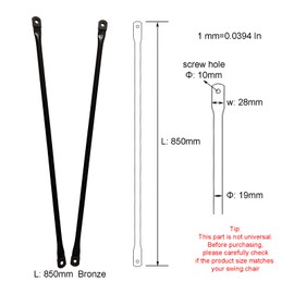 Timyrimy 85cm/33.5inch Garden Swing Replacement Bars, Bronze Metal Round Rods for Hanging Swing Seat to Frame(2PCS/CTN)