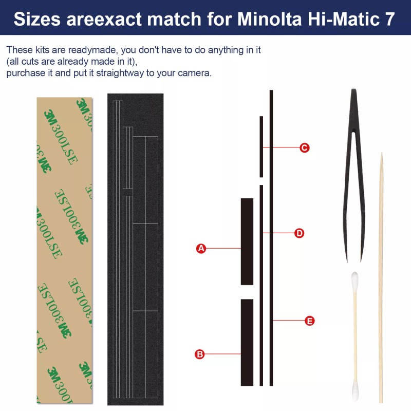 For Minolta Pre-cut Custom Light Seal Foam Sponge Kit For