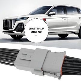 eMagTech 2Pcs 12 Pin Automotive Sealed Electric Plug DT04-12P DT06-12S for Automotive and Industrial Applications 15cm 14AWG