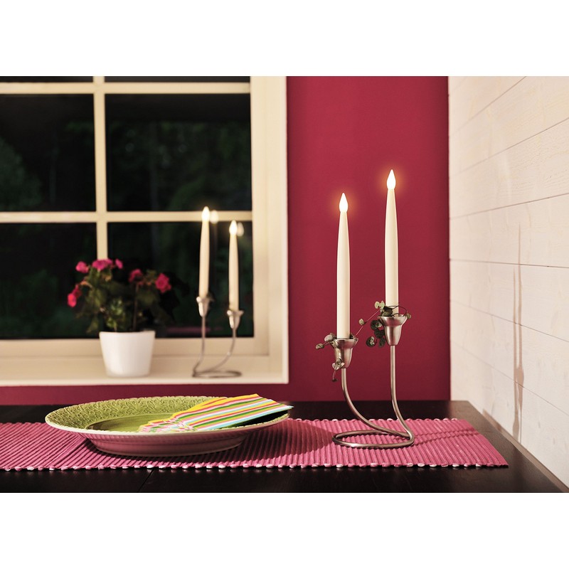 Konstsmide LED Kerzen 2er-Set, 2 warm weiße Dioden, batteriebetrieben, Innen,
