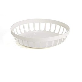 Kimmel Bread Basket, Fruit Basket, Serving Basket, Fruit Bowl, Bread Bowl, Bread Basket, Reusable, Shatterproof, Stackable, Plastic, White