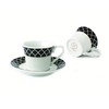Lorren Home Trends Domino-6 Cups and Saucers, One Size, Black
