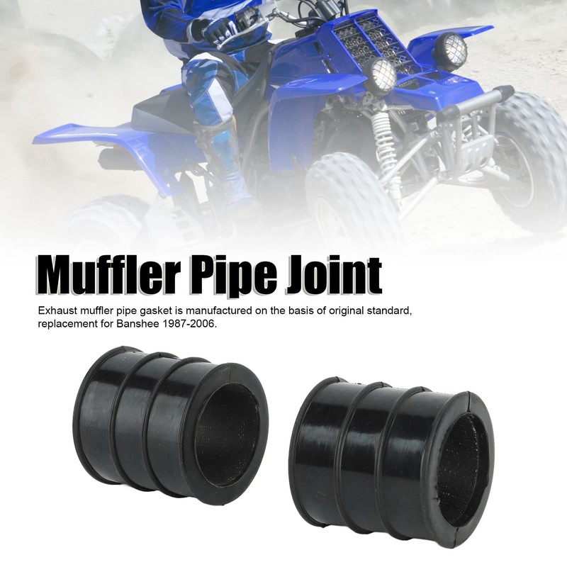 2pcs Exhaust Muffler Pipe Clamp Rubber Connector for Banshee 1987-2006