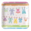 Sale - 8 Baby Clothes Large Square Plate - Baby