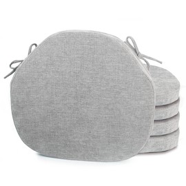 Loveboat Washable Windsor Chair Cushion Chair Seat Cushion for Kitchen, Dining, Farmhouse Dark Grey (Pack of 4)