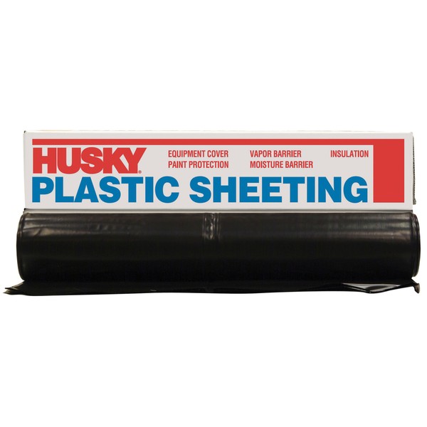 HUSKY CF0408B 4ml Plastic Sheeting, 8' x 100', Black