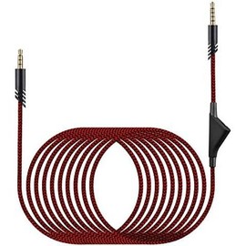 A40 Cord Replacement for Astro A10 A40 TR Gaming Headsets, 3.5mm(1/8") Braided Detachable Audio  with Inline Mic Mute , 6ft Long - Color: Black mix Red, Size: Vol Control