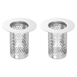 sourcing map 3 Pack Shower Drain Strainer, 2" x 2" 304 Stainless Steel Floor Drain Strainer Deep Sink Hair Catcher for Kitchen Bathroom Balcony Floor Drain, Fit Hole Size from 1.2" to 2"