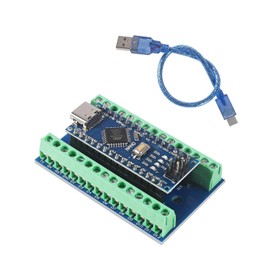 ALMOCN 1 Set Nano V3.0 ATmega328P Module USB-C Microcontroller Pre-soldered Board CH340 5V 16M + Nano Terminal Adapter Shield Expansion Board with USB C Cable