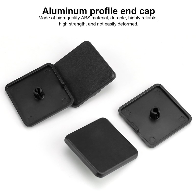 DEANKEJI End Caps Plastic Black 4040, Pack of 50 Cover