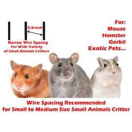 Acrylic Clear Expandable and Customizable 3-Solid Floor Levels Hamster Habitat Mouse Mice Home Rodent Gerbil Rat Cage Top Lookout Level with Large 6" Diameter Exercise Ball